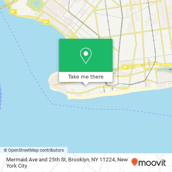 Mermaid Ave and 25th St, Brooklyn, NY 11224 map