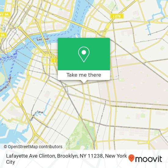 Mapa de Lafayette Ave Clinton, Brooklyn, NY 11238