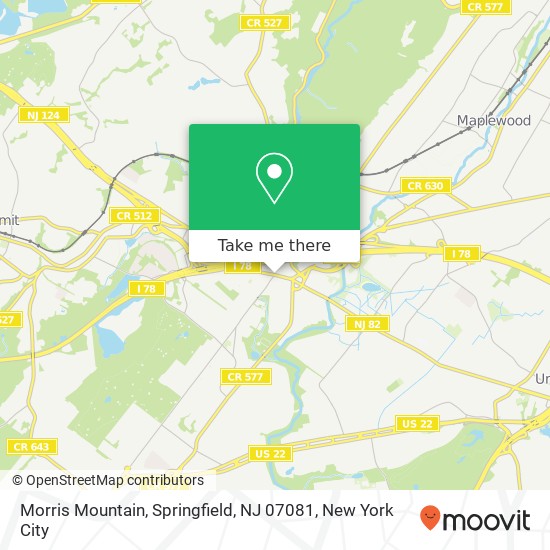 Mapa de Morris Mountain, Springfield, NJ 07081