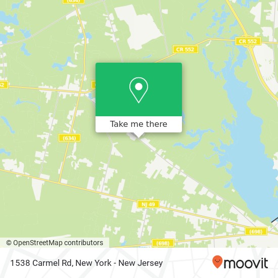 Mapa de 1538 Carmel Rd, Millville, NJ 08332