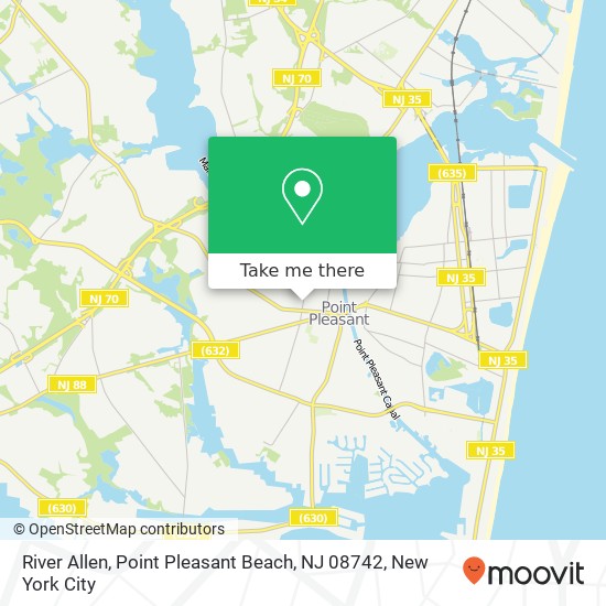 Mapa de River Allen, Point Pleasant Beach, NJ 08742