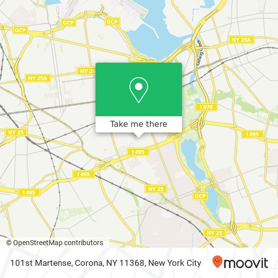 Mapa de 101st Martense, Corona, NY 11368