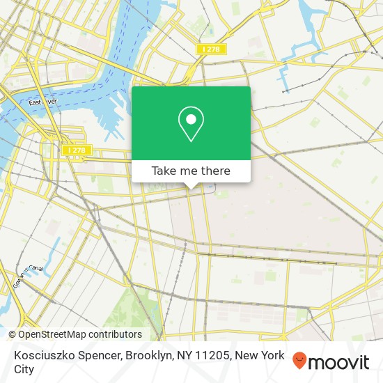 Mapa de Kosciuszko Spencer, Brooklyn, NY 11205