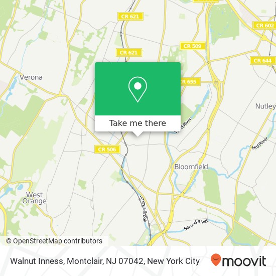 Mapa de Walnut Inness, Montclair, NJ 07042