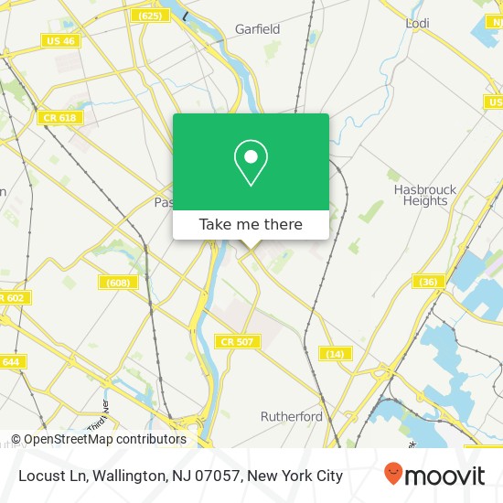 Locust Ln, Wallington, NJ 07057 map