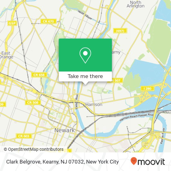 Mapa de Clark Belgrove, Kearny, NJ 07032