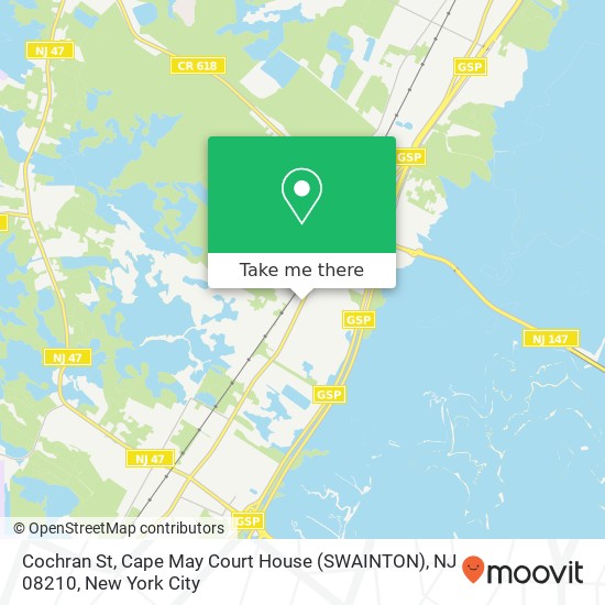 Mapa de Cochran St, Cape May Court House (SWAINTON), NJ 08210