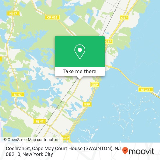 Cochran St, Cape May Court House (SWAINTON), NJ 08210 map