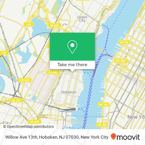 Willow Ave 13th, Hoboken, NJ 07030 map