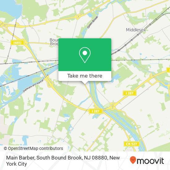 Mapa de Main Barber, South Bound Brook, NJ 08880