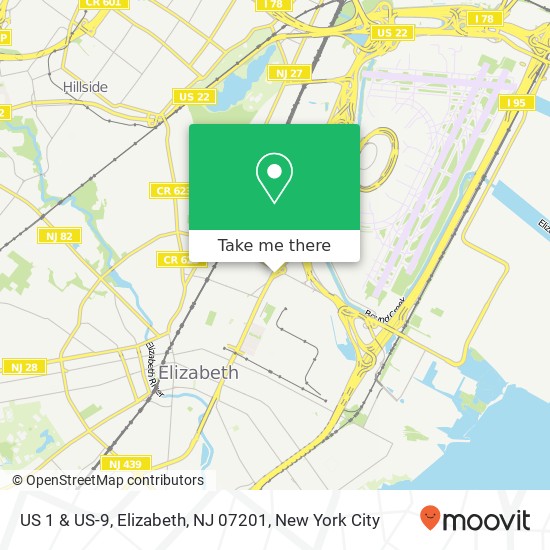 US 1 & US-9, Elizabeth, NJ 07201 map