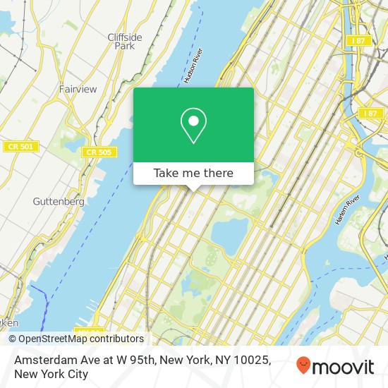 Mapa de Amsterdam Ave at W 95th, New York, NY 10025