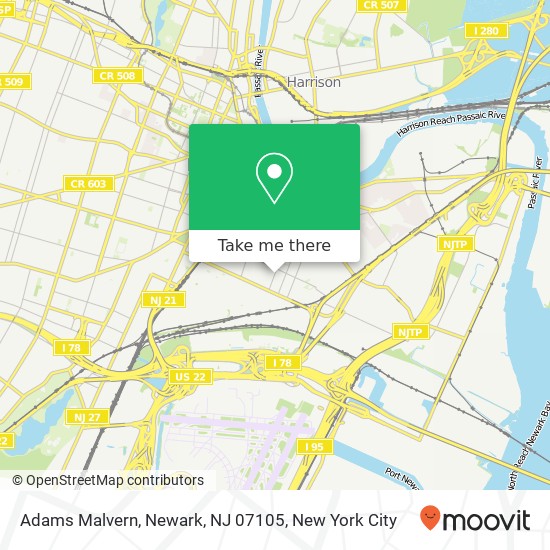 Adams Malvern, Newark, NJ 07105 map