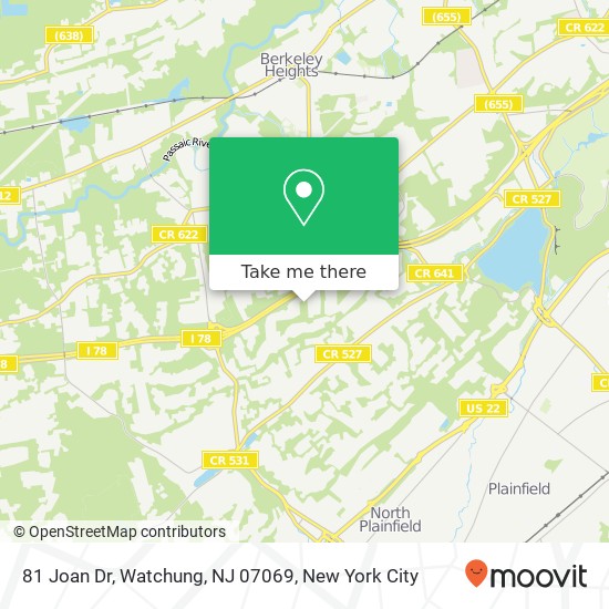 81 Joan Dr, Watchung, NJ 07069 map