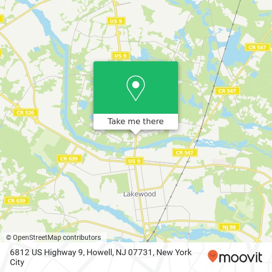 Mapa de 6812 US Highway 9, Howell, NJ 07731