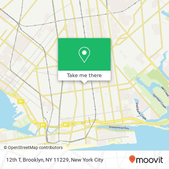 Mapa de 12th T, Brooklyn, NY 11229