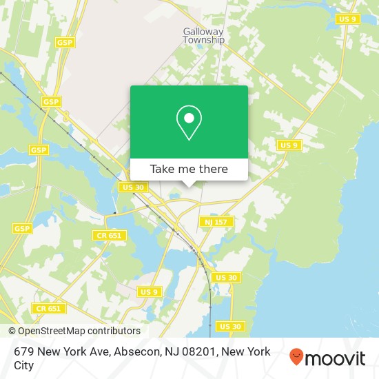 Mapa de 679 New York Ave, Absecon, NJ 08201
