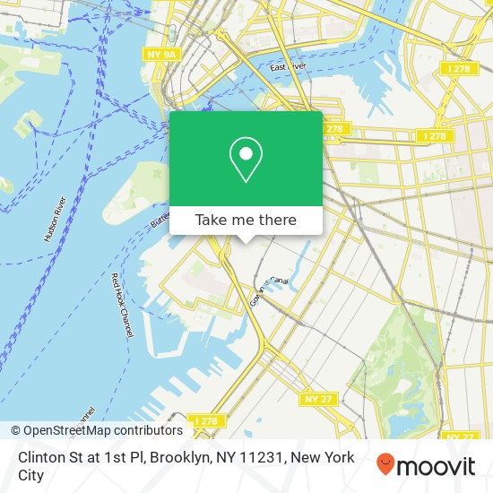 Mapa de Clinton St at 1st Pl, Brooklyn, NY 11231