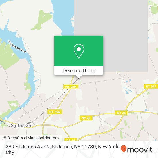Mapa de 289 St James Ave N, St James, NY 11780