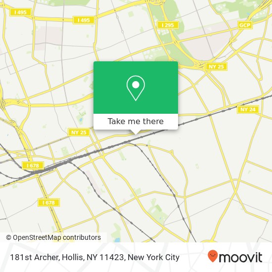 Mapa de 181st Archer, Hollis, NY 11423