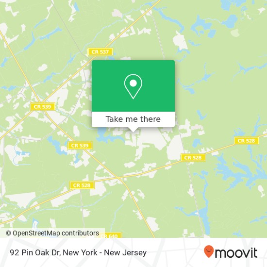 Mapa de 92 Pin Oak Dr, New Egypt, NJ 08533