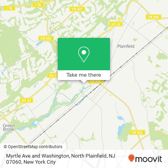 Myrtle Ave and Washington, North Plainfield, NJ 07060 map