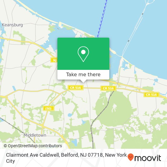 Clairmont Ave Caldwell, Belford, NJ 07718 map