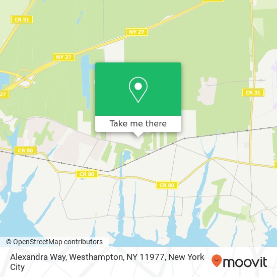 Mapa de Alexandra Way, Westhampton, NY 11977