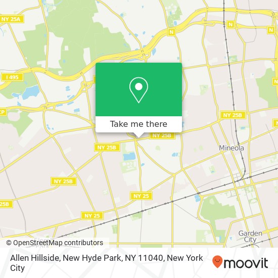 Mapa de Allen Hillside, New Hyde Park, NY 11040