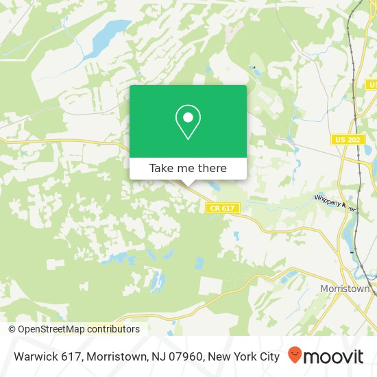 Mapa de Warwick 617, Morristown, NJ 07960