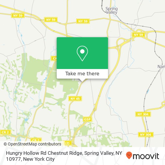 Mapa de Hungry Hollow Rd Chestnut Ridge, Spring Valley, NY 10977