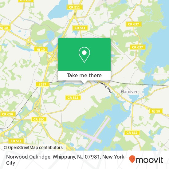 Mapa de Norwood Oakridge, Whippany, NJ 07981