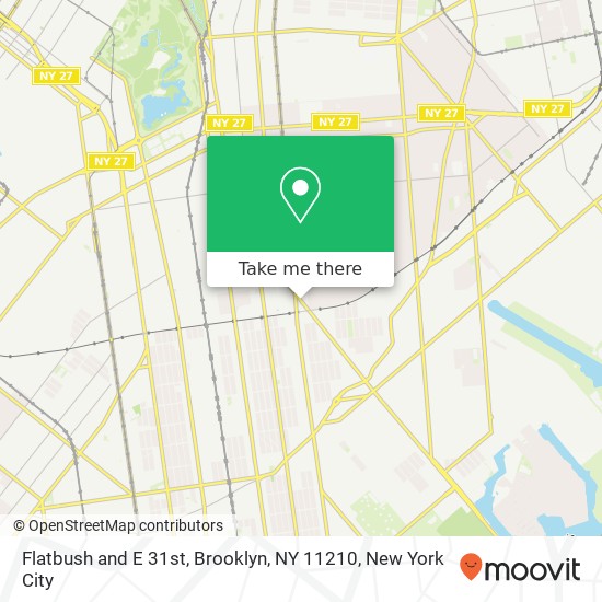 Flatbush and E 31st, Brooklyn, NY 11210 map