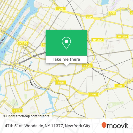 Mapa de 47th 51st, Woodside, NY 11377
