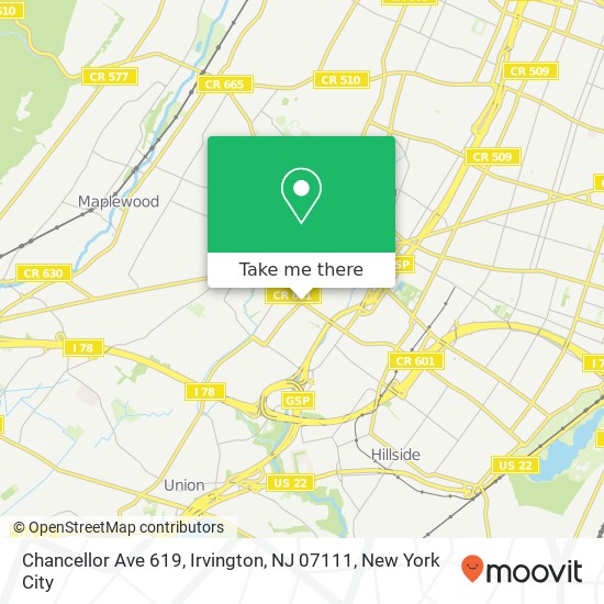 Chancellor Ave 619, Irvington, NJ 07111 map