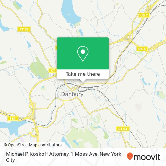 Michael P Koskoff Attorney, 1 Moss Ave map