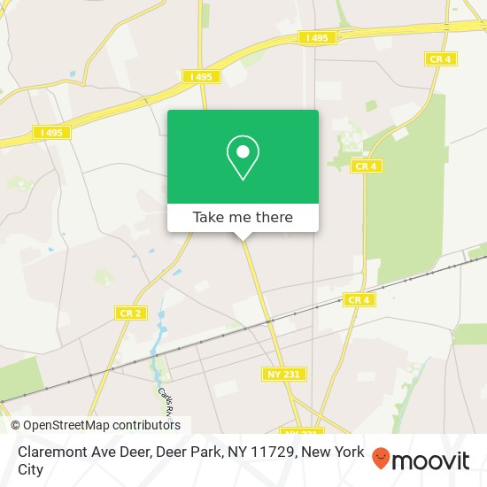 Claremont Ave Deer, Deer Park, NY 11729 map