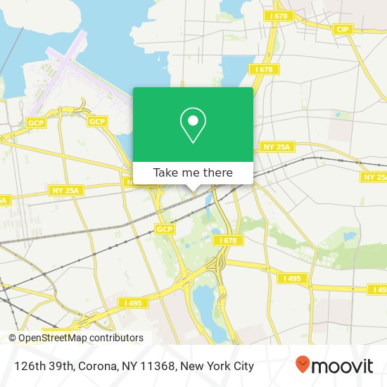 Mapa de 126th 39th, Corona, NY 11368