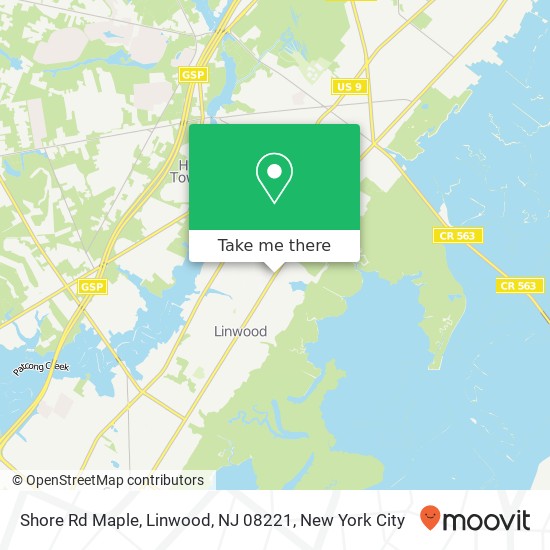 Mapa de Shore Rd Maple, Linwood, NJ 08221