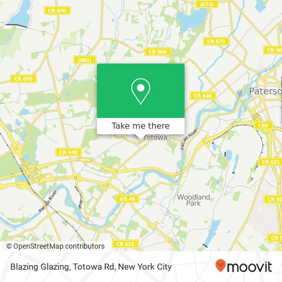 Blazing Glazing, Totowa Rd map