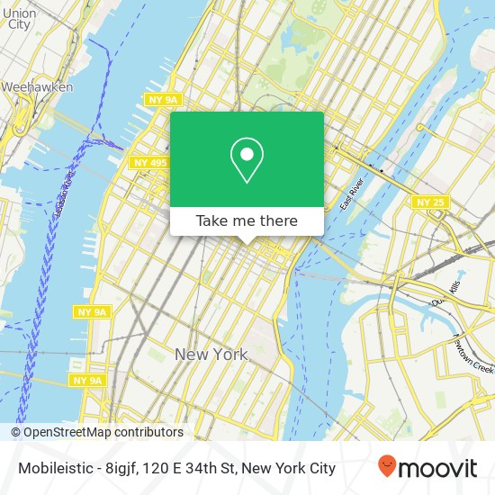 Mapa de Mobileistic - 8igjf, 120 E 34th St