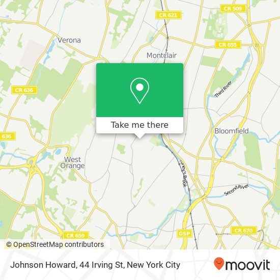 Mapa de Johnson Howard, 44 Irving St