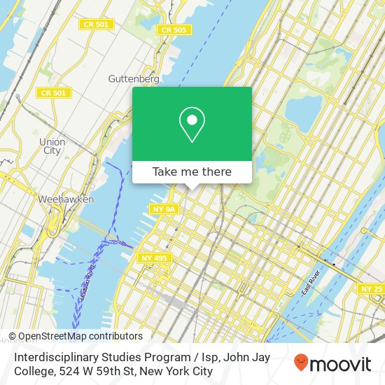 Mapa de Interdisciplinary Studies Program / Isp, John Jay College, 524 W 59th St