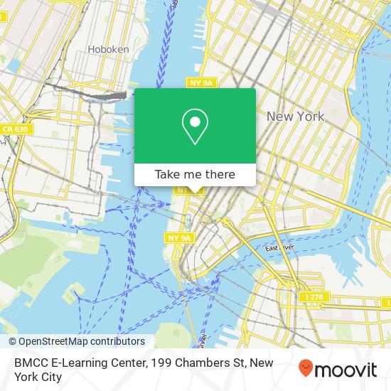 Mapa de BMCC E-Learning Center, 199 Chambers St