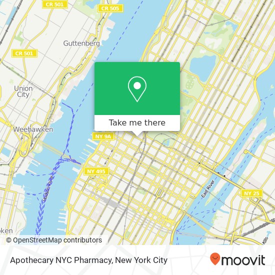 Apothecary NYC Pharmacy map
