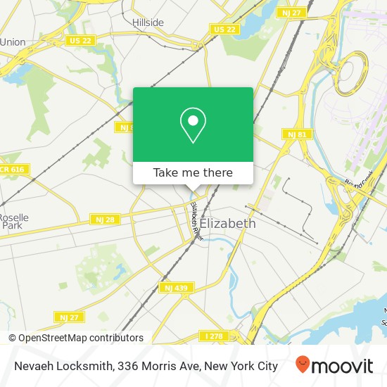 Mapa de Nevaeh Locksmith, 336 Morris Ave