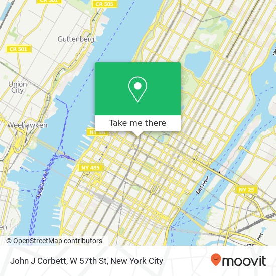 Mapa de John J Corbett, W 57th St
