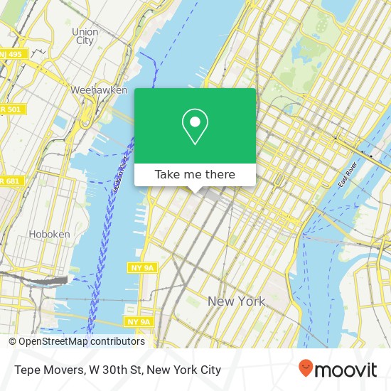 Mapa de Tepe Movers, W 30th St