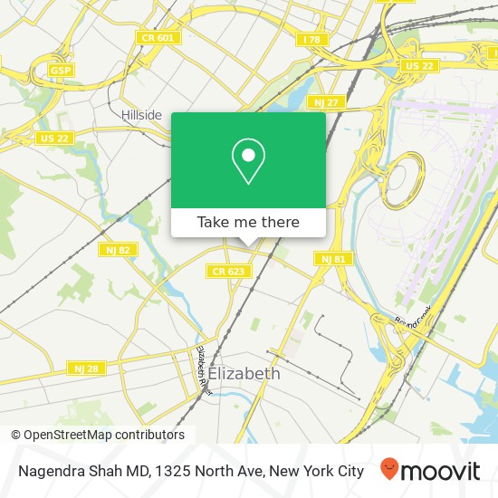 Nagendra Shah MD, 1325 North Ave map