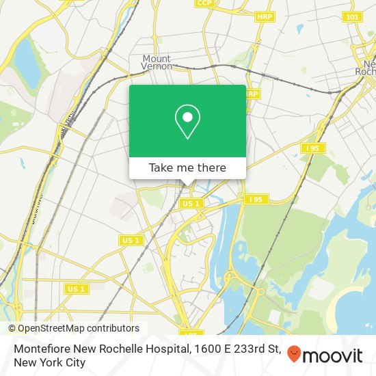 Mapa de Montefiore New Rochelle Hospital, 1600 E 233rd St